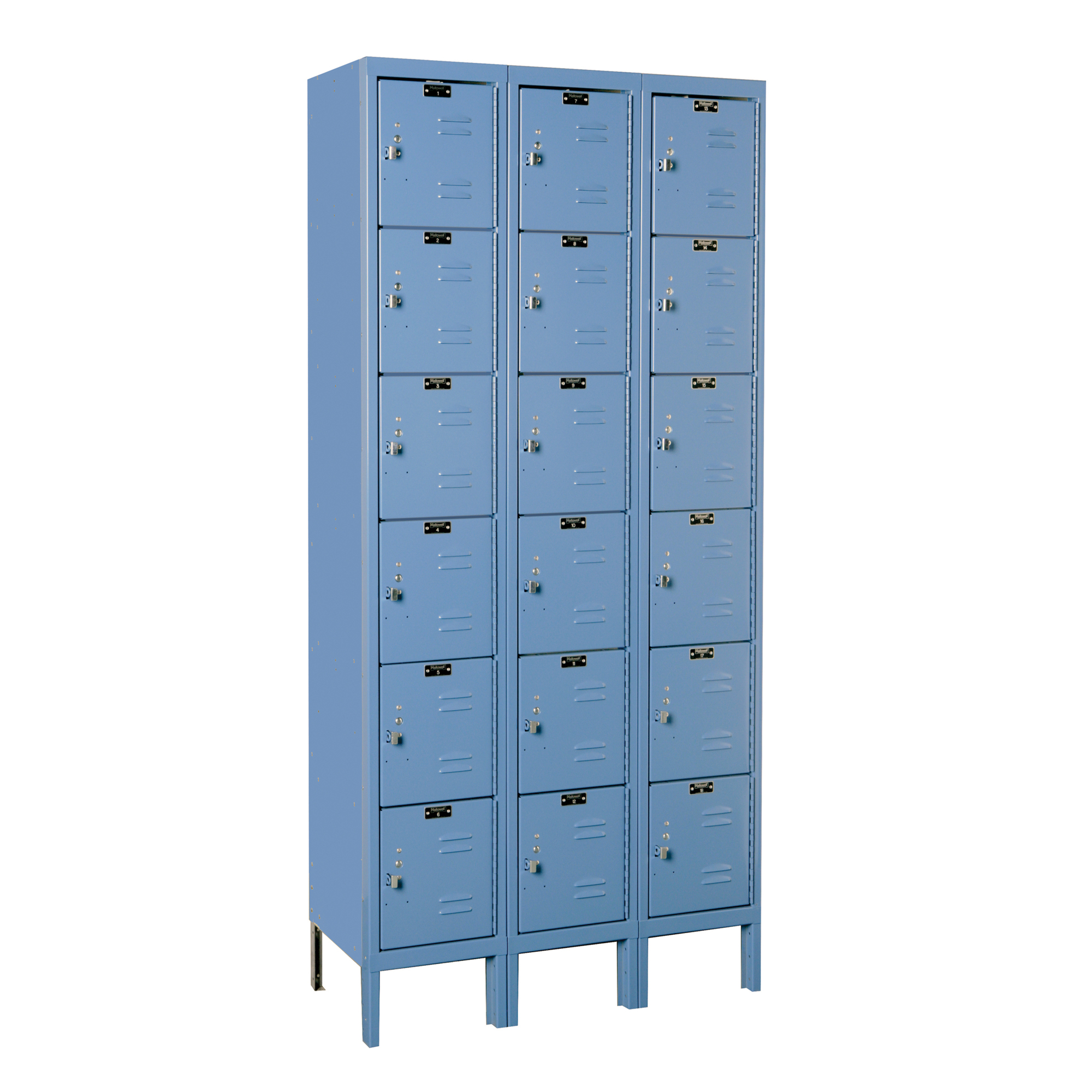 Hallowell, Six Tier Premium Locker, Height 78 in, Width 36 in, Color Blue, Model# U3228-6A-MB